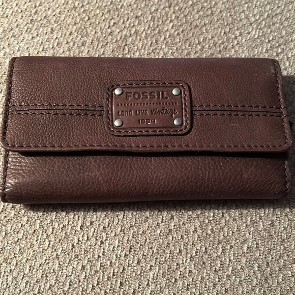 Fossil Handbags - Fossil Brown Leather Trifold Wallet